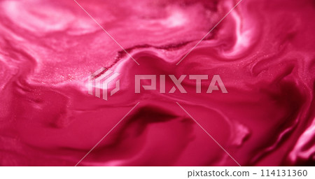 Shiny ink. Color fluid mix. Defocused pink white shimmering grain glitter particles acrylic paint swirl water pigment liquid wave abstract art background. Shiny ink. Color fluid mix. Defocused pink white shimmering grain glitter particles acrylic paint swirl water pigment liquid wave abstract art background. 114131360
