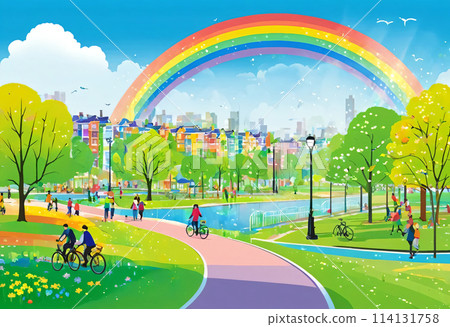 A rainbow came out. 114131758