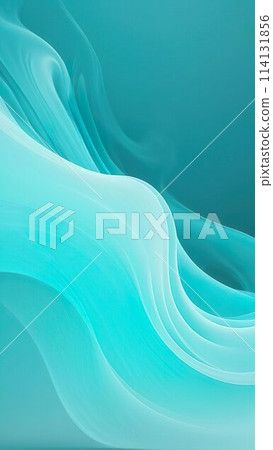 Vertical abstract texture turquoise color background with smoke. Minimalist style, monochrome 114131856