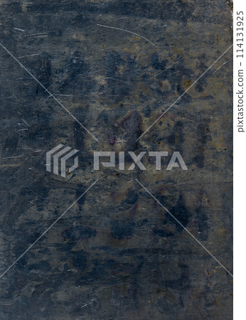 Weathered texture. Dust scratch. Gray color rusty stained material grimy distressed messy scan effect smeared screen grunge abstract background. 114131925