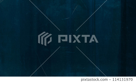Old film overlay. Dust scratches texture. Blue dirt stains defect weathered gritty distressed retro effect on dark black illustration abstract background. Old film overlay. Dust scratches texture. Blue dirt stains defect weathered gritty distressed retro effect on dark black illustration abstract background. 114131970