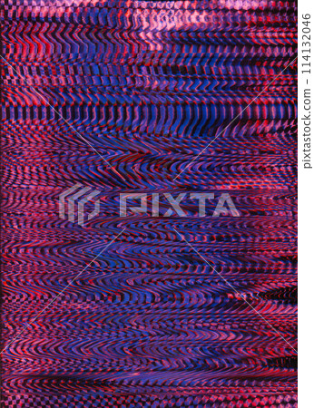 Glitch background. Digital distortion. Pink blue black color frequency noise vibration wave design art illustration abstract texture. Glitch background. Digital distortion. Pink blue black color frequency noise vibration wave design art illustration abstract texture. 114132046