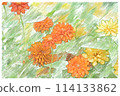 水彩花卉庭園材料 114133862