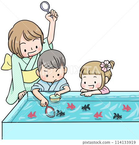 Enjoy goldfish scooping 114133919