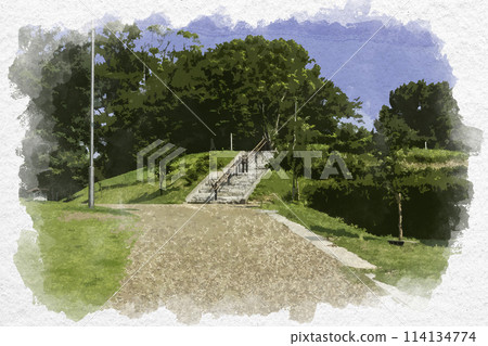 Watercolor style, Hayashima Park, Hayashima-cho, Tsukuba-gun, Okayama Prefecture 114134774