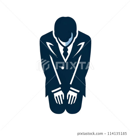 Apologizing businessman {AI generated image} 114135185