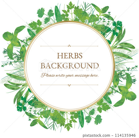 草藥圓框 114135946