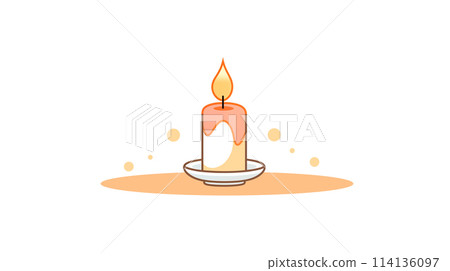 手绘卡通蜡烛插画素材 114136097