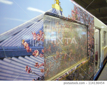 Train window wrapping in Nara Train window wrapping in Nara 114136454