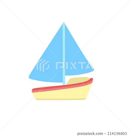 Illustration of a cute yacht 114136803