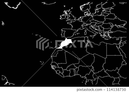 Morocco map africa black background Morocco map africa black background 114138730