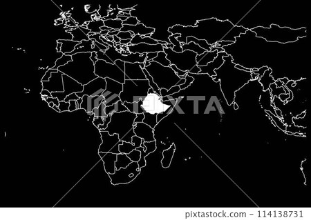 Ethiopia map africa black background Ethiopia map africa black background 114138731