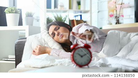 Sleepy young woman portrait with one Sleepy young woman portrait with one 114138850