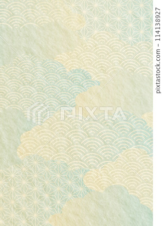 Midsummer gift, summer greetings, Japanese pattern, Japanese paper background, vertical 114138927
