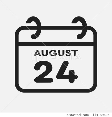 Icon page calendar day - 24 August Icon page calendar day - 24 August 114139606