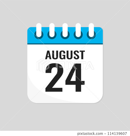 Icon page calendar day - 24 August Icon page calendar day - 24 August 114139607