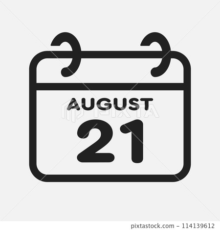 Icon page calendar day - 21 August 114139612