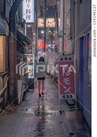 Overlooking the bar street 114140137