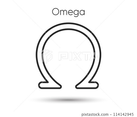 Omega uppercase line icon. Last Greek letter symbol. Ohm sign. Illustration for web and mobile app. Line style mathematics Omega function icon. Final letter in the Greek alphabet. Vector Omega uppercase line icon. Last Greek letter symbol. Ohm sign. Illustration for web and mobile app. Line style mathematics Omega function icon. Final letter in the Greek alphabet. Vector 114142945