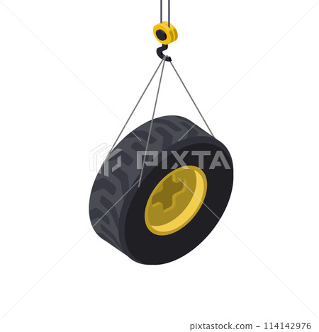 Tire service concept on white background. Vector 114142976