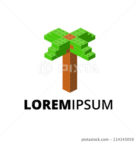 Logo with shamomile for print and design. Vector clipart. 114143059