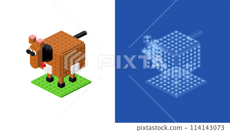 Horse project for print and decoration. Vector clipart. 114143073