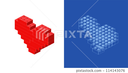 Heart project for print and decoration. Vector clipart. Heart project for print and decoration. Vector clipart. 114143076