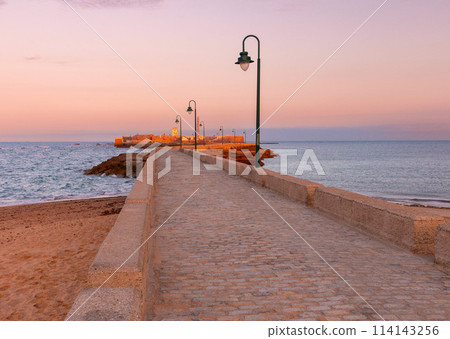 Fort Saint Sebastian and the bridge to it at dawn. 114143256
