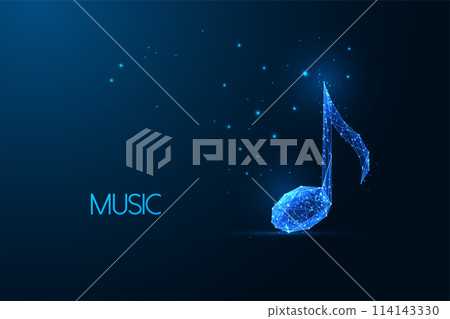 Abstract musical note symbol on dark blue background Ceativity, innovation, in music creation Abstract musical note symbol on dark blue background Ceativity, innovation, in music creation 114143330