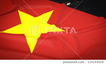 The Vietnam flag on chart background for Business concept 3d rendering. 114143829