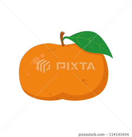 Vector illustration of a funny tangerine in cartoon style. Vector illustration of a funny tangerine in cartoon style. 114143934