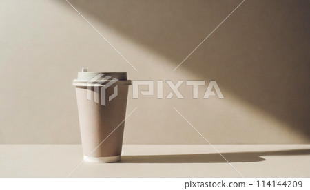 Brown Kraft Paper Takeaway Coffee Cups Brown Kraft Paper Takeaway Coffee Cups 114144209