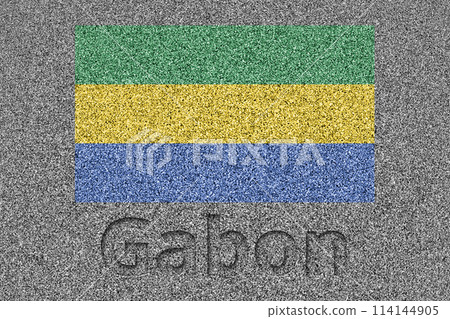 石板上繪有加彭共和國國旗,並刻有「加彭」字樣 石板上繪有加彭共和國國旗,並刻有「加彭」字樣 114144905
