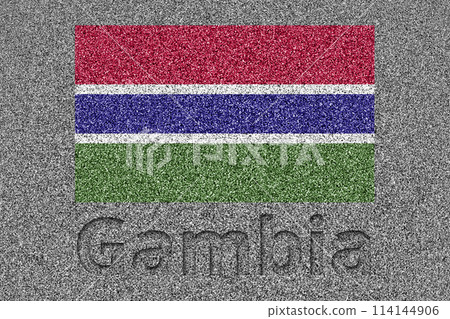石板上繪有岡比亞共和國國旗,並刻有「岡比亞」字樣 石板上繪有岡比亞共和國國旗,並刻有「岡比亞」字樣 114144906