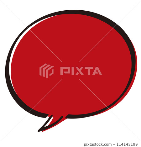 Rough hand-drawn brush stroke speech bubble/red 114145199