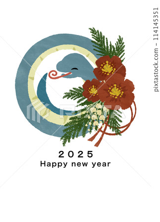 2025 Year of the Snake New Year's card template 2025 Year of the Snake New Year's card template 114145351