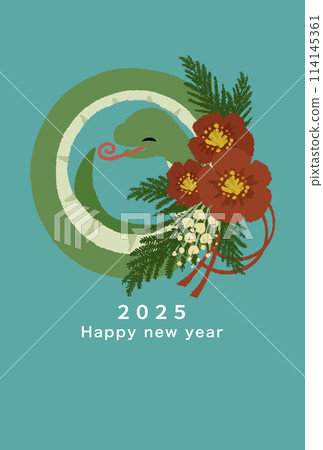 2025 Year of the Snake New Year's card template 114145361