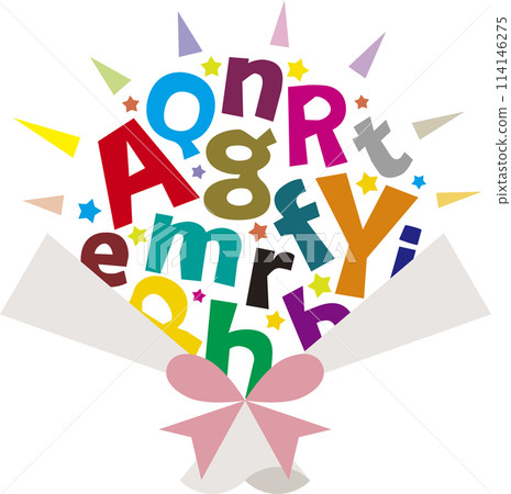 A cute bouquet of colorful and lively alphabets A cute bouquet of colorful and lively alphabets 114146275