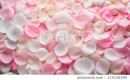 Pink petals scattered all over the place 114146399