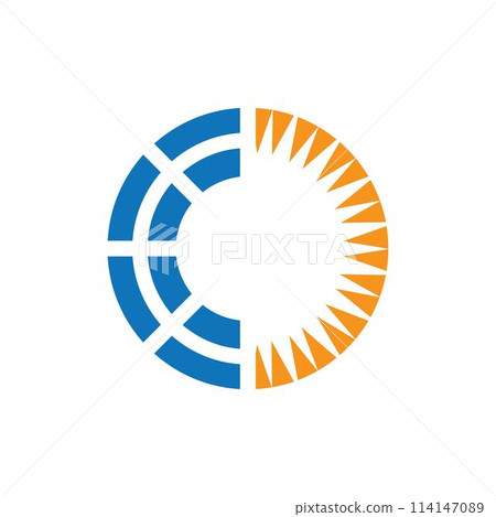 Solar tech logo template 114147089
