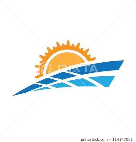 Solar tech logo template 114147091