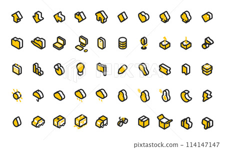 Isometric Icon Set 2 (Yellow) R Isometric Icon Set 2 (Yellow) R 114147147