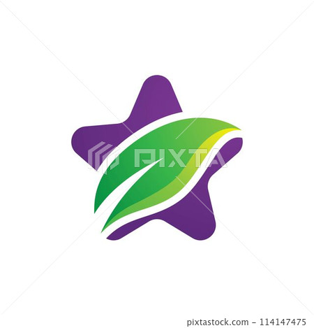Star leaf logo images illustration 114147475