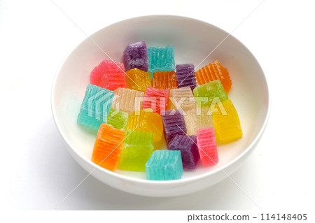 Colorful crispy jelly. Thai sweet dessert 114148405
