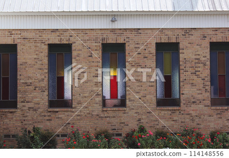 Stained Glass Windows on Historical Church Building in Rural East Texas Stained Glass Windows on Historical Church Building in Rural East Texas 114148556