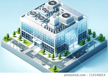 半導體製造工廠外觀圖(等軸測)《AI生成影像》 半導體製造工廠外觀圖(等軸測)《AI生成影像》 114148814