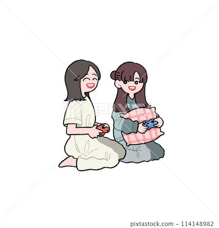一個女孩在玩遊戲 114148982