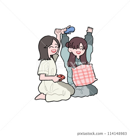 一個女孩在玩遊戲 114148983