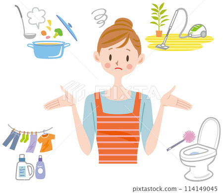 Housewives tired of housework, stressed out mothers Housewives tired of housework, stressed out mothers 114149045