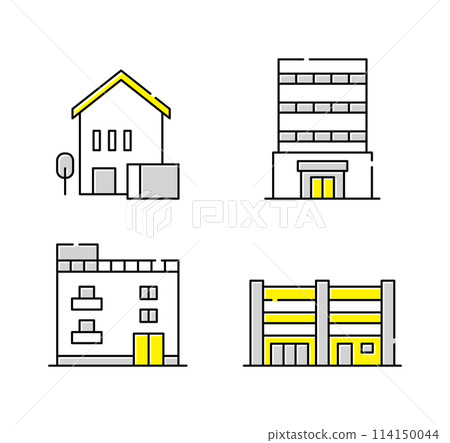 Building, apartment, house icon set 114150044